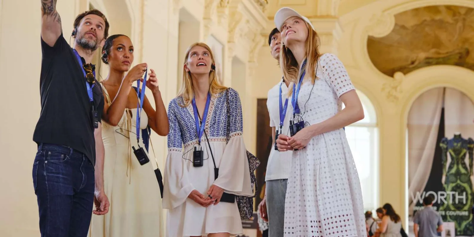 Small guided party inside the galleries